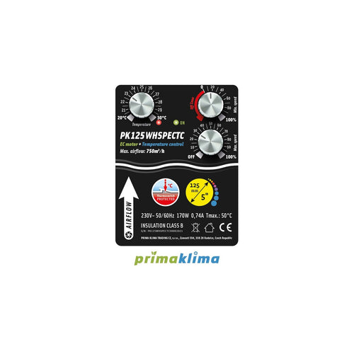 Primaklima Whisperblower duct fan EC motor with temperature control