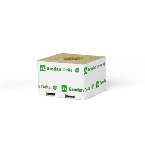 Grodan steenwolblok, 10 x 10 x 6,5 cm, groot gat