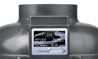 PK Duct Fan 160AL, 420/800 m³/h, voor 160 mm kanaal, kunststof