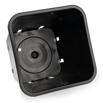 Topf, viereckig, 11 L, schwarz,  23 x 23 x 26 cm