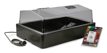 Indoor greenhouse, heated, with ventilation flaps in the lid, 60.5 x 40.5 x 25.5 cm