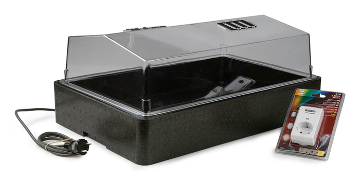 Binnenkas, verwarmd, met ventilatiekleppen in het deksel, 60,5 x 40,5 x 25,5 cm