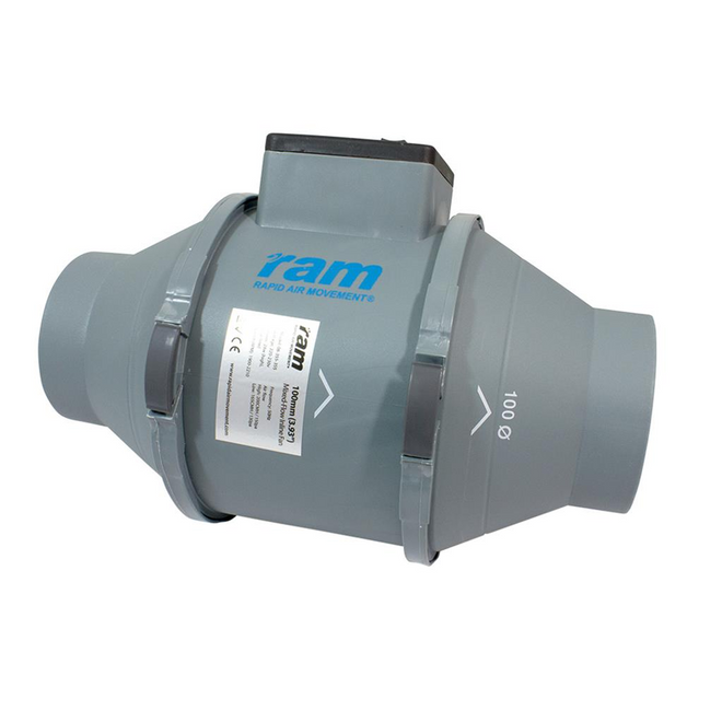 RAM Mixed-Flow Inline Fan, 100 mm, EU Lead